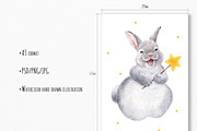 Baby Footprints Bunny, an Animal Illustration by Lembrik's Artworks (Thumbnail 2 of 4)