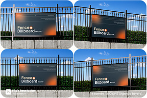 Fence Billboard Mockup