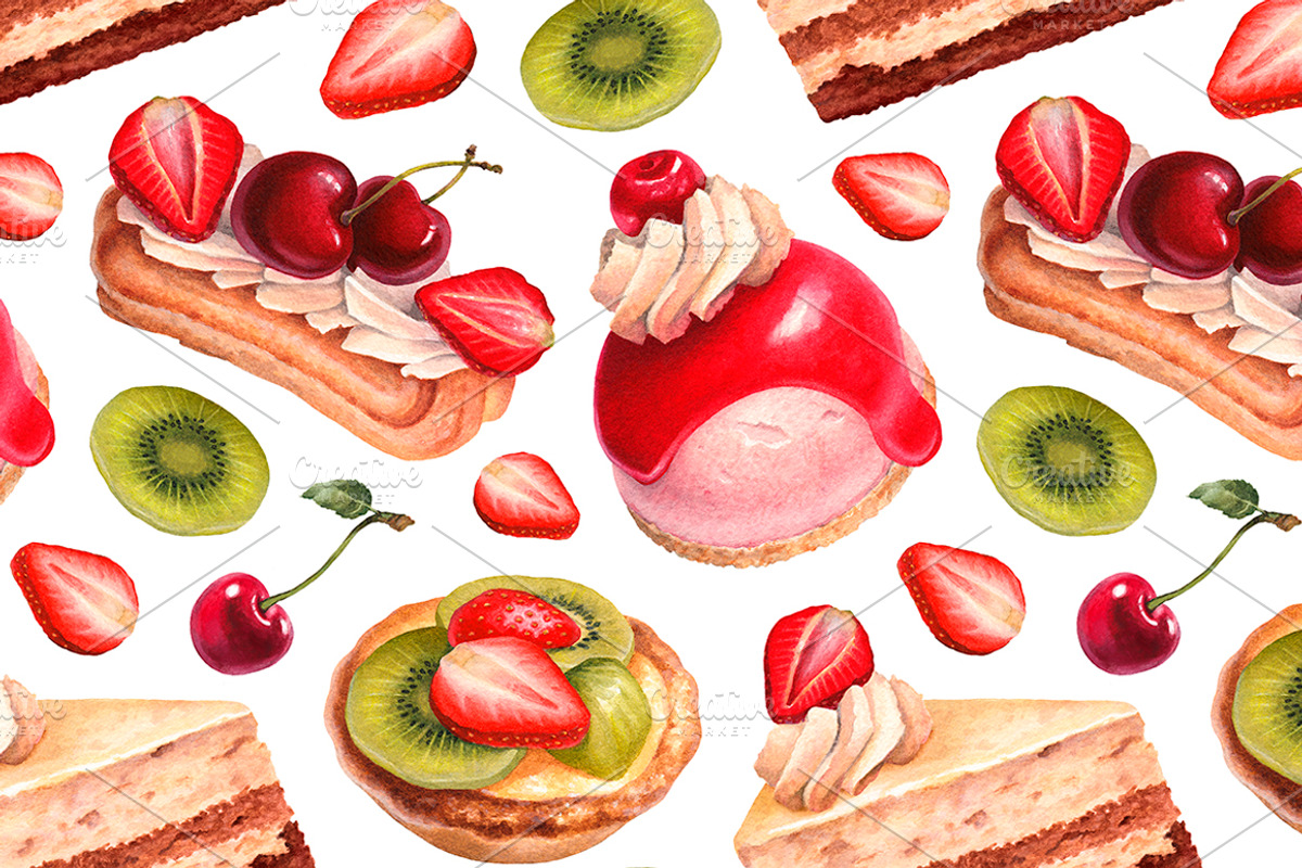 Dessert illustrations and patterns, a Food Illustration by Sundra (Photo 3 of 6)