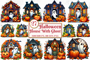 Halloween House With Ghost PNG, an Animal Illustration by Craft Nest