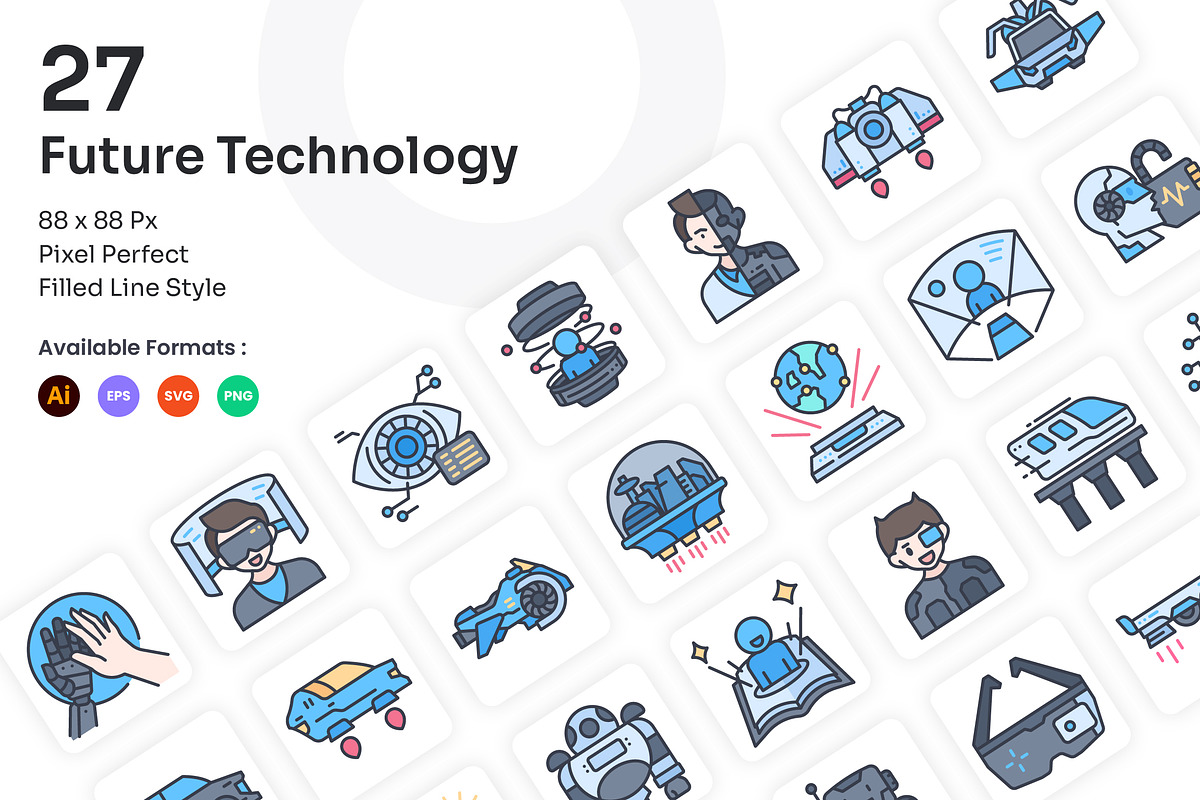 Future Technology Icons Filled Line, an Icon by Kmg Design (Photo 1 of 2)