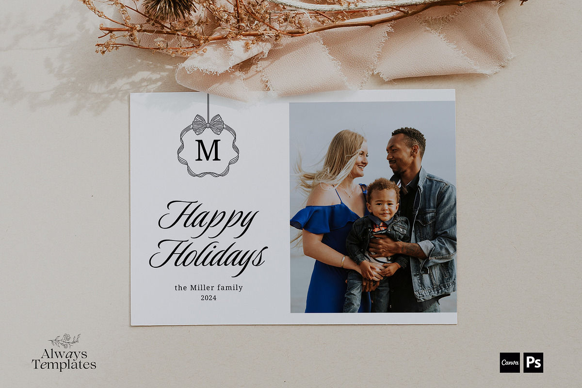 Christmas Card Template CC224, a Card Template by Always Templates (Photo 2 of 3)