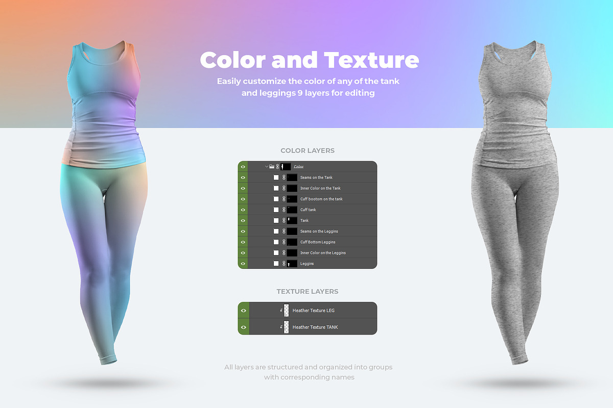 6 Mockups Tank Top and Leggings, a Shirt Mockup by Grow Design Craft Studio (Photo 2 of 6)