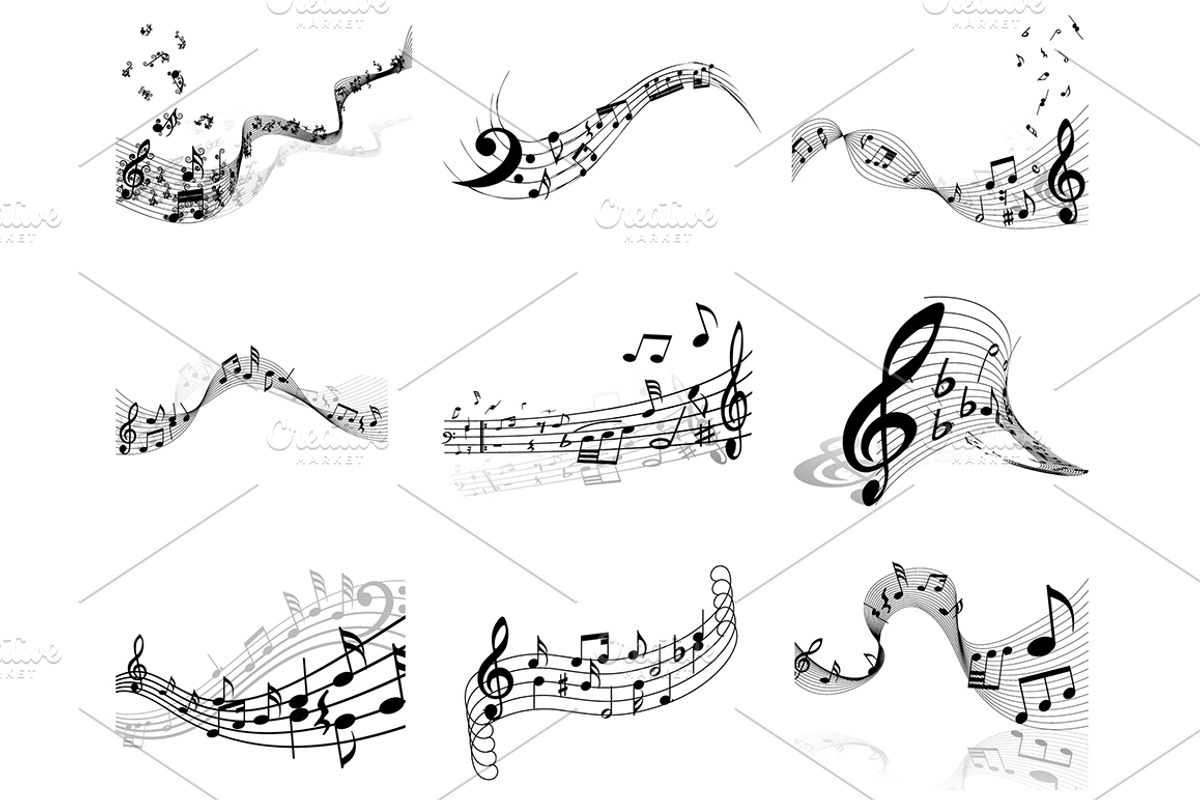 99 Musical Designs, an Illustration by Pavel Vectors
