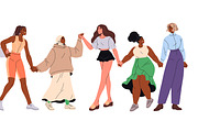 Diverse happy women group, a Person Illustration by PaperTrident (Thumbnail 5 of 5)
