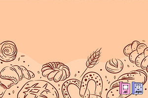 Bakery Hand-drawn Stroke Background, a Pattern Graphic by MISS CHATZ