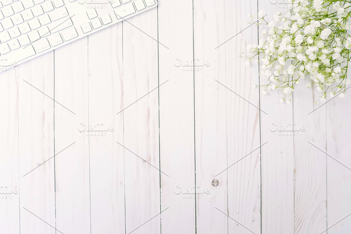 Stock Photo | Floral Desk Mockup, an Arts & Entertainment Photo by Sweet Rain Studios (Photo 4 of 4)