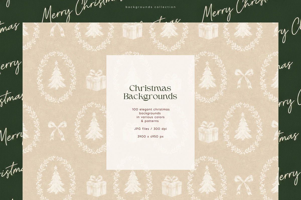 100 Elegant Christmas Backgrounds, a Background Graphic by PeDe Designs (Photo 7 of 17)