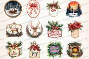 Vintage Christmas Label Sublimation, an Illustration by DreamCafeArt (Thumbnail 2 of 5)