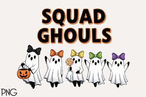 Squad Ghouls PNG Halloween, an Illustration by Black Bird Studio