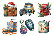 Christmas Travel Clipart, an Illustration by Daily.Designs (Thumbnail 5 of 5)
