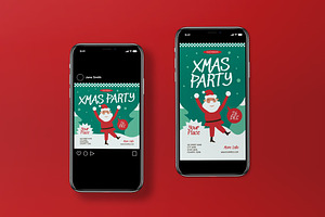 Green Quirky Xmas Party Flyer Set, a Flyer Template by graphicook
