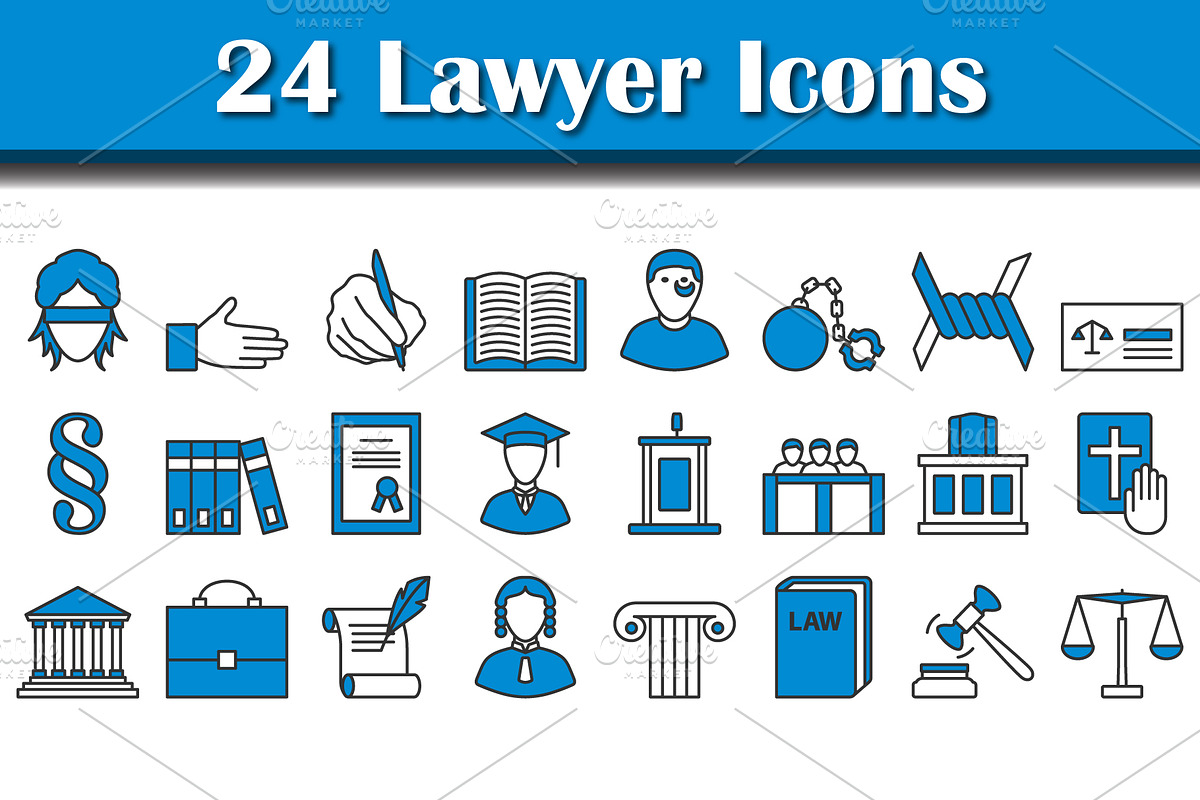 Lawyer Icon Set, an Outline Icon by Pavel Vectors