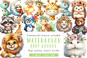 Neutral Boho Baby Shower Doodle Clip, an Illustration by CreationArt