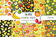 Fruits Seamless Patterns, a Pattern Graphic by Serghei Caraulan (Thumbnail 1 of 9)