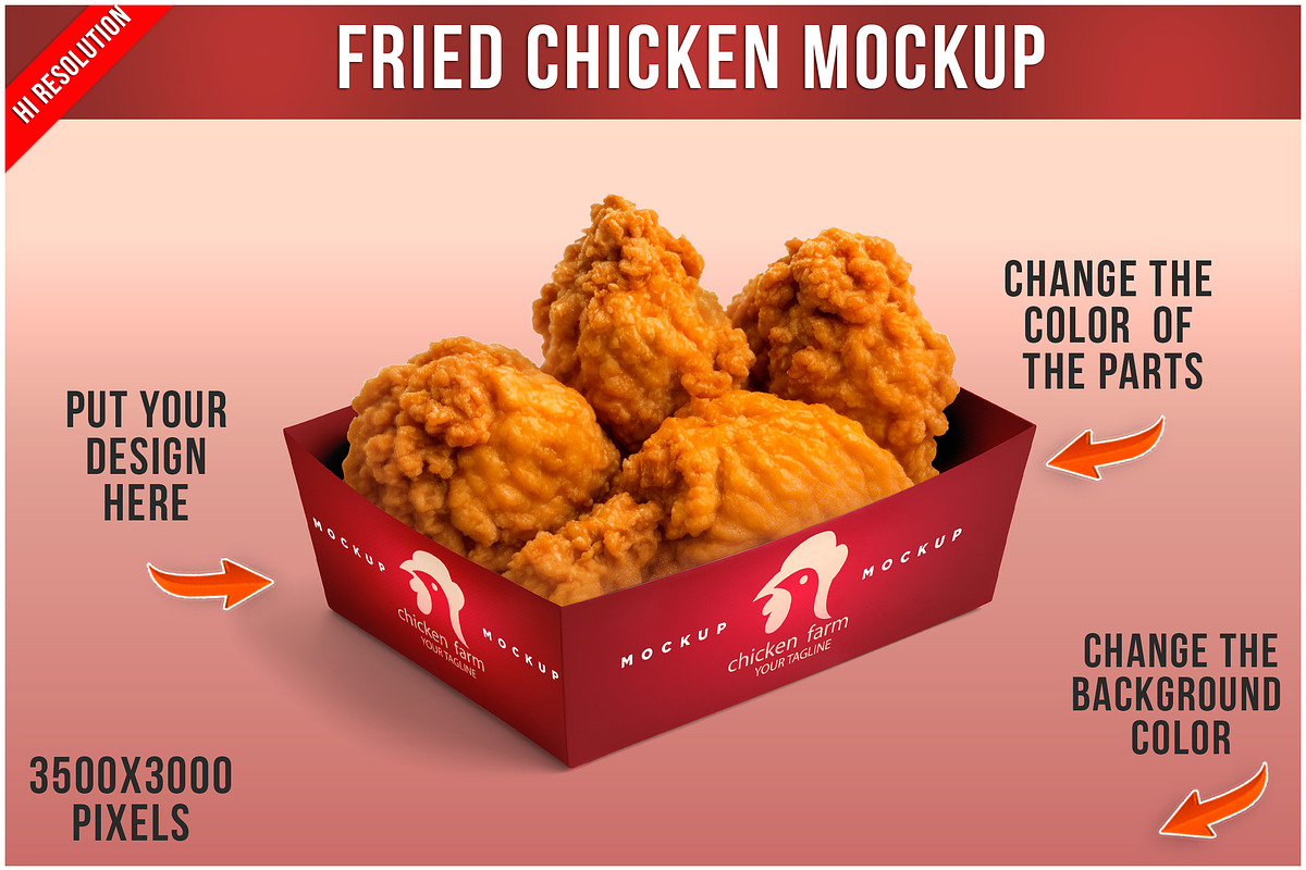 Fried Chicken Packaging Mockup PSD, a Packaging Mockup by Bruno's Shop (Photo 1 of 4)