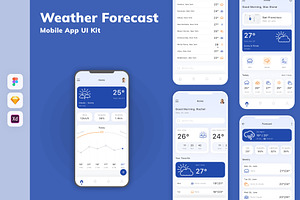 Weather Forecast Mobile App UI Kit