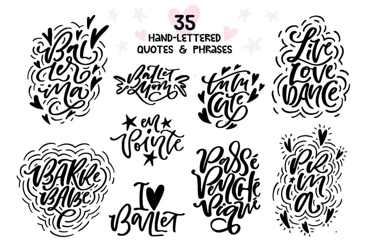 Ballet Lettering & Clipart, a Decorative Illustration by PicByKate (Photo 2 of 9)