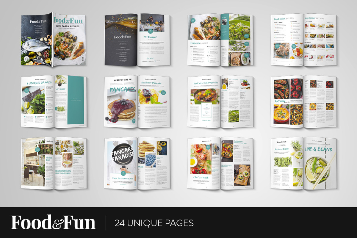 Food&Fun Magazine InDesign Template, a Magazine Template by Mate Toth (Photo 2 of 5)