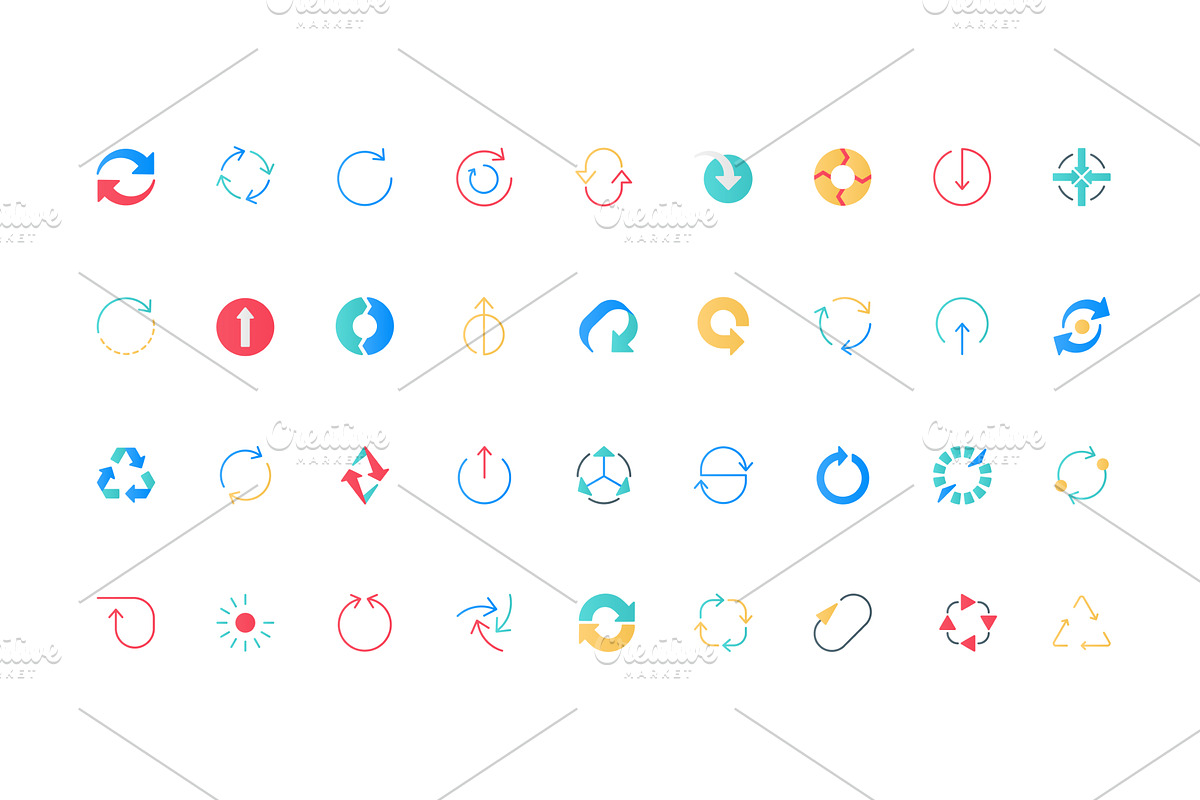 Round arrows to refresh and recycle, an Object Illustration by Lemberg Vector