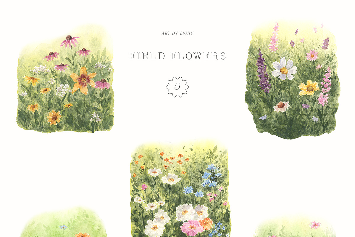 Spring Wildflowers, a Decorative Illustration by LiChu Art (Photo 13 of 18)