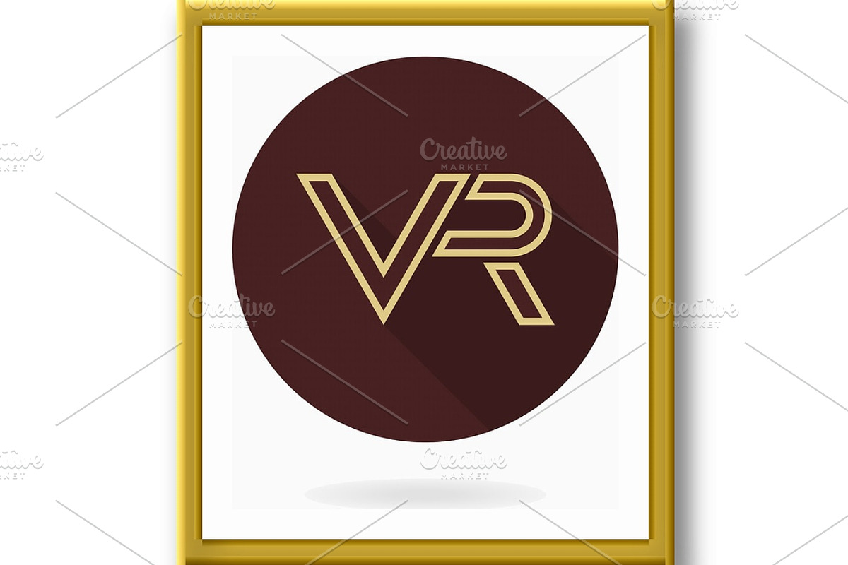 Fine Vector Flat Icon With VR Logo, an Outline Icon by FineArtStudio (Photo 2 of 3)