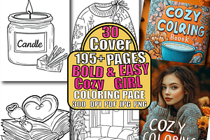 Bold And Easy Cozy Girl Coloring, an Animal Illustration by Design Home