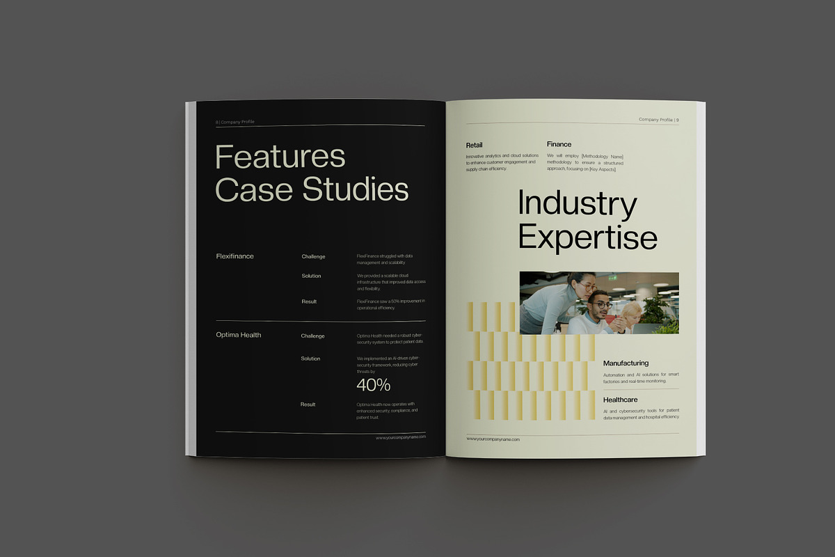 Black Beige Company Profile, a Brochure Template by Neermana (Photo 2 of 11)