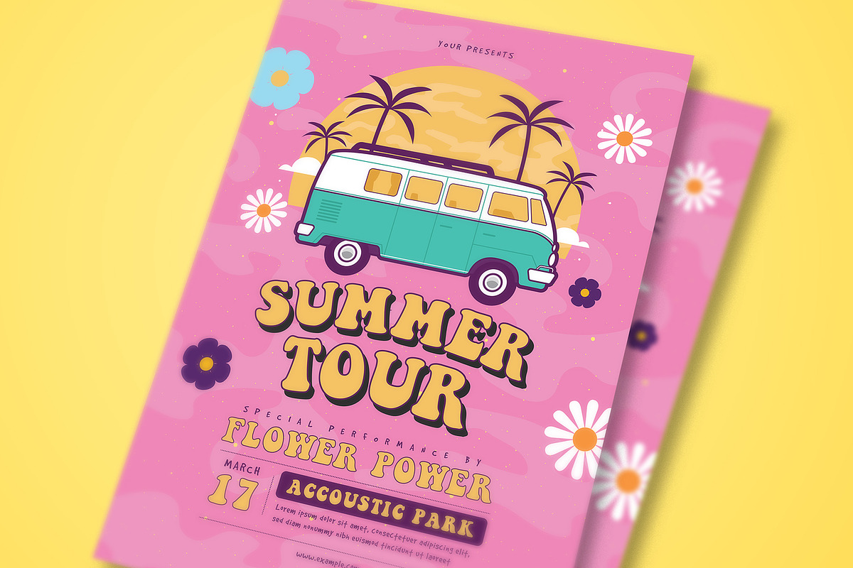 Summer Hippies Tour Flyer, a Flyer Template by Guuver (Photo 2 of 3)