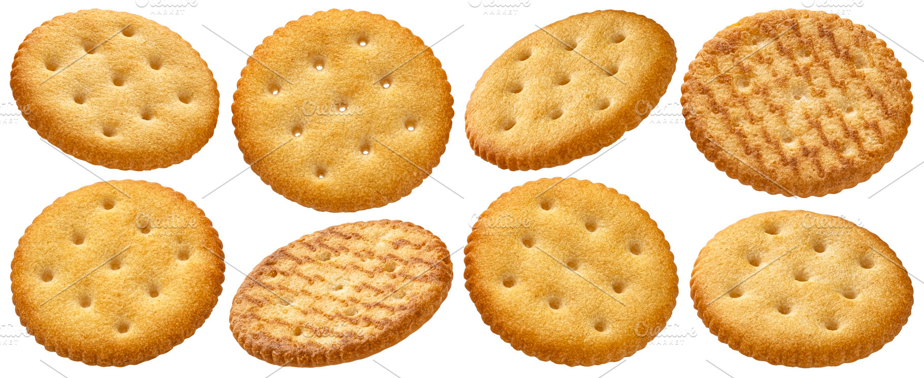 Round cracker isolated, a Food & Drink Photo by Max Lashcheuski