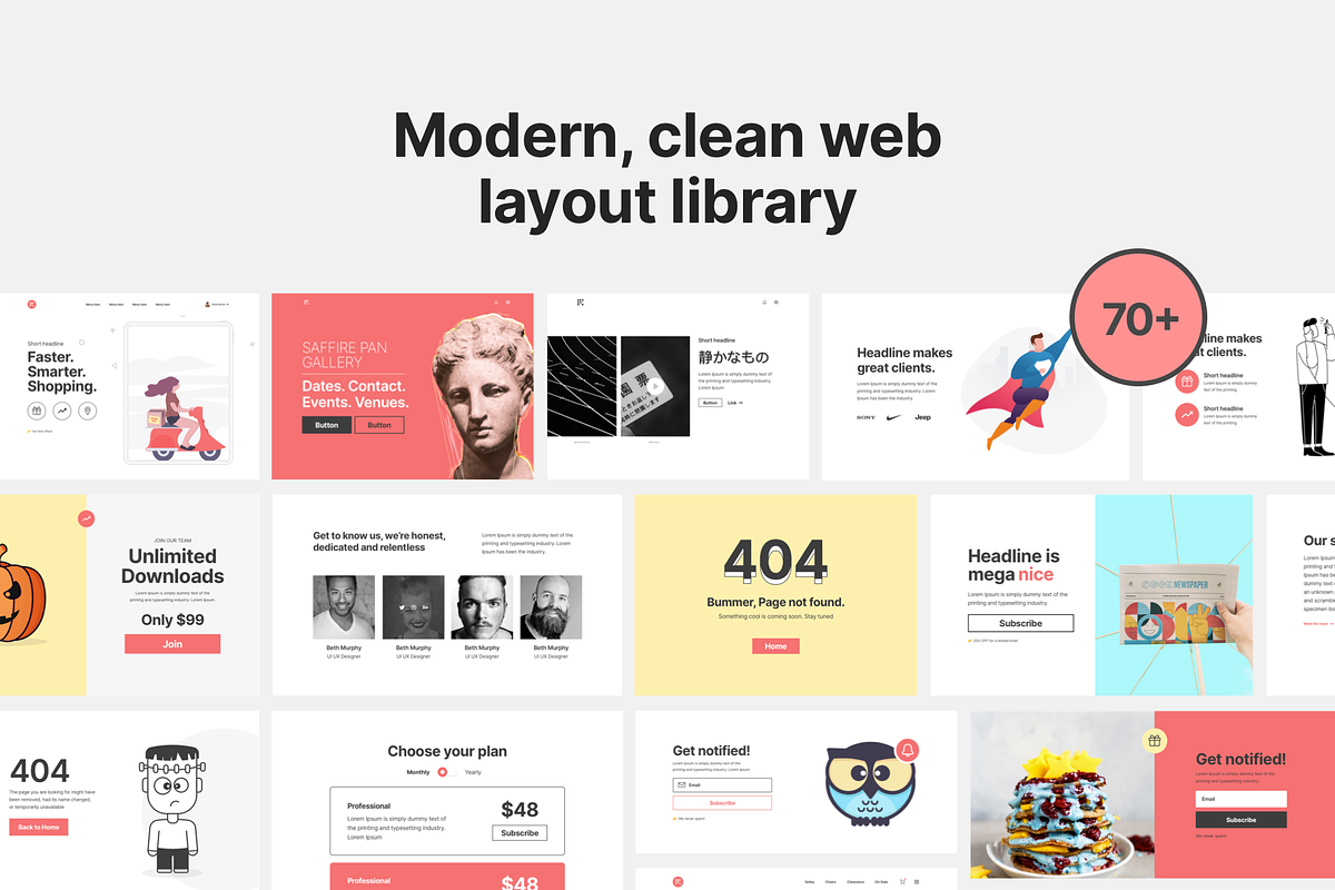 Bright Kit Web Layouts, an UI Kit Template by Fabrx Design (Photo 4 of 5)