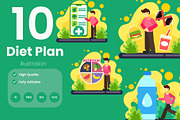 Diet Plan Illustration Pack, an Illustration by baii09 (Thumbnail 1 of 4)