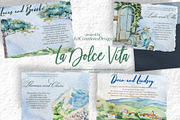 Watercolor La Dolce Vita Clipart, an Education Illustration by ArtCreationsDesign (Thumbnail 11 of 12)