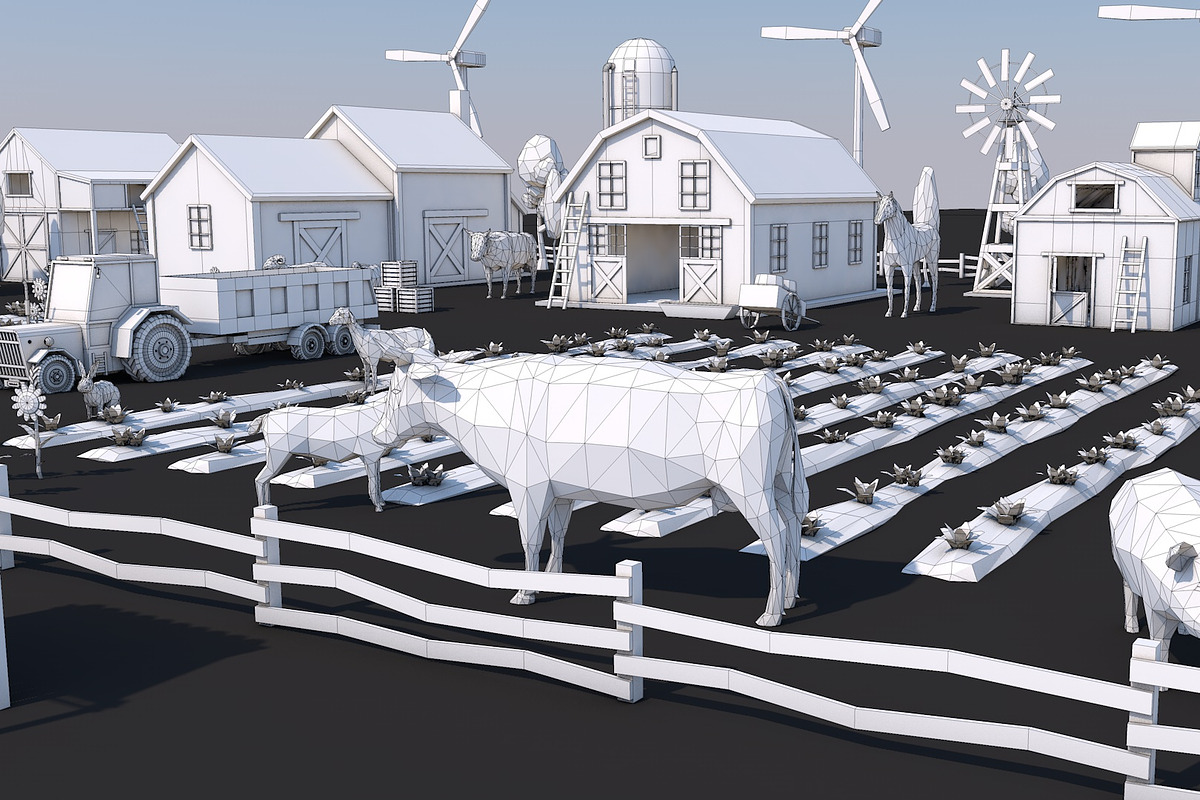Low Poly Farm House and Animals Pack, an Architecture 3D Model by multimedia4ds (Photo 10 of 14)