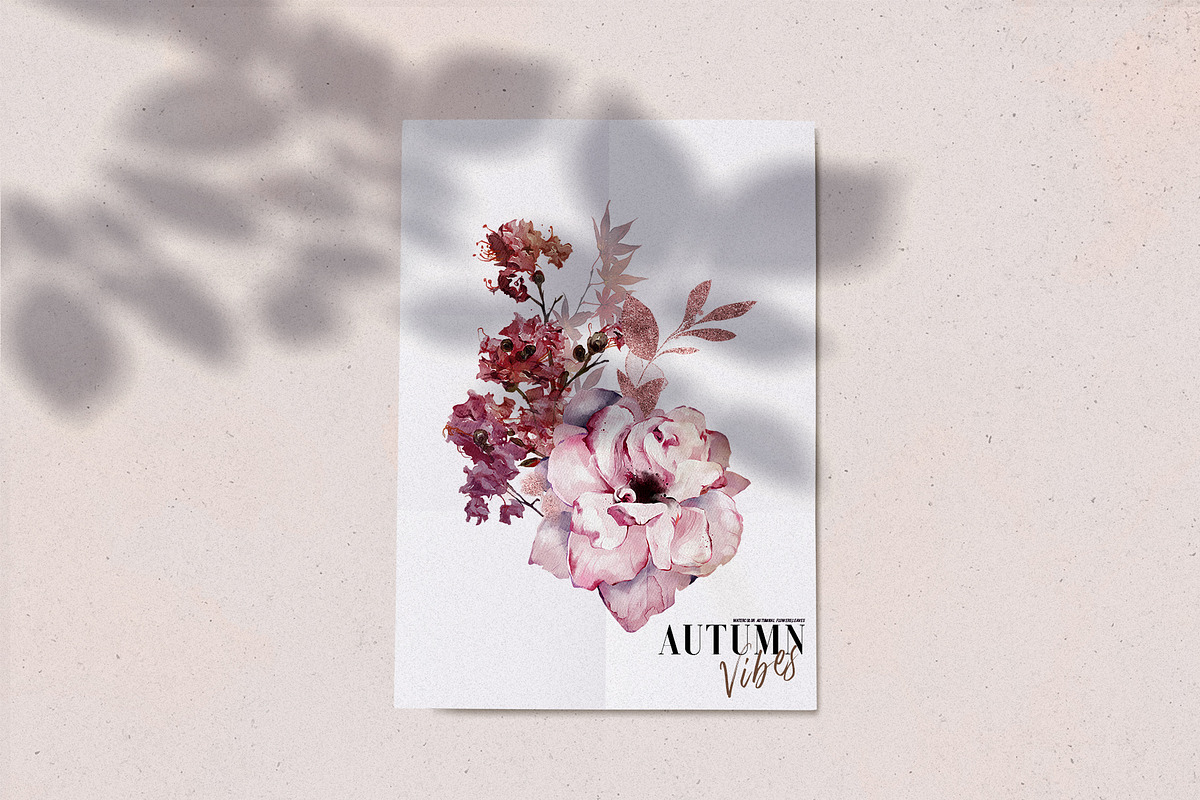 Watercolor Autumn Flowers & Leaves, a Decorative Illustration by Damian Roh (Photo 4 of 16)