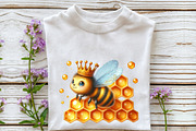 Watercolor Busy Honey Bee Clipart, an Illustration by Rose Art (Thumbnail 4 of 7)