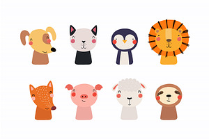 Cute little animals set, an Animal Illustration by sceptical cactus