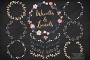 Navy & Blush Vector Flower Wreaths, an Illustration by Amanda Ilkov (Thumbnail 2 of 3)