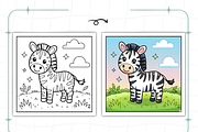 ADULT CUTE BABY ANIMALS COLORING PAG, an Animal Illustration by Ink Gallery (Thumbnail 3 of 9)
