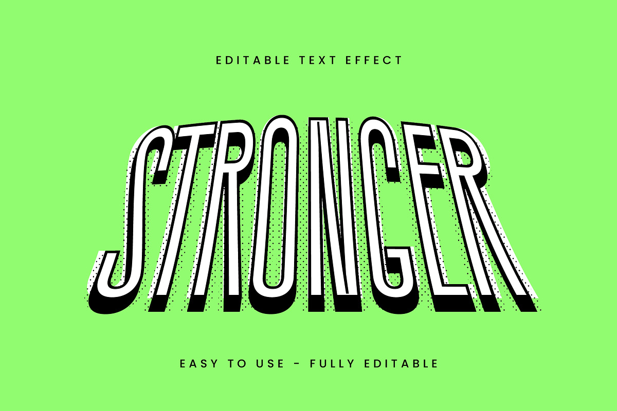 Bold Retro Elongated Text Effect