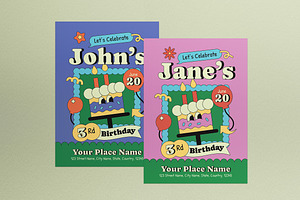 Cartoon Kids Birthday Invitation, an Invitation Template by graphicook