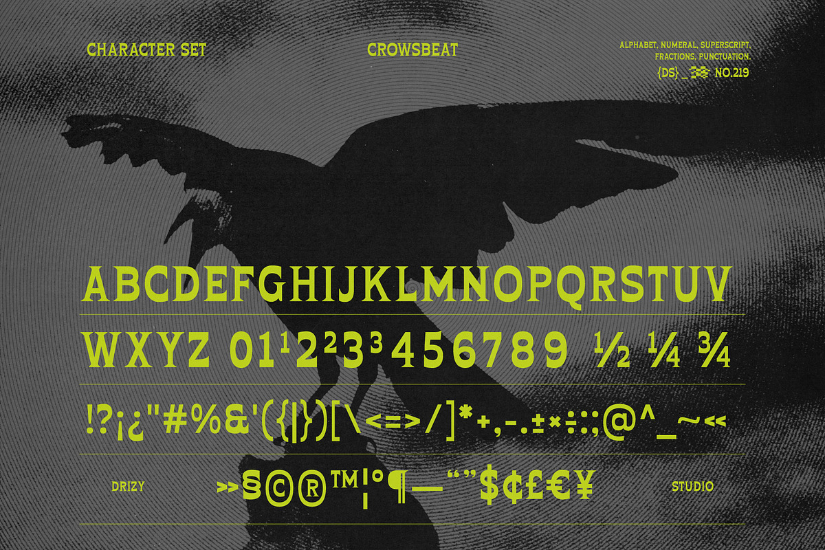 Crowsbeat – Reversed Contrast Horror, a Serif Font by Drizy (Photo 5 of 10)