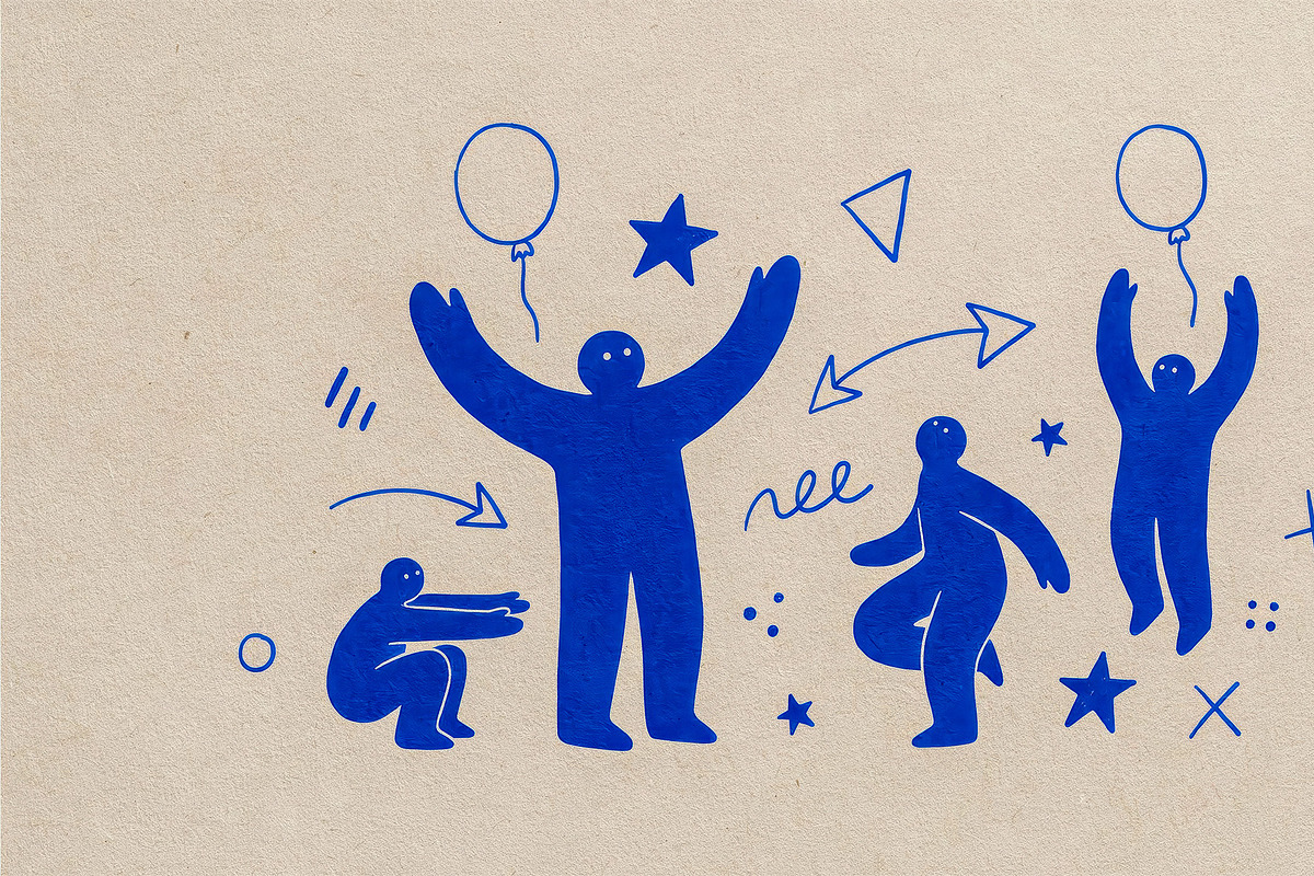 Blue Character Doodle Pack, a Decorative Illustration by StockVerse Creative (Photo 4 of 4)