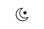 Moon Star Line Art Vector, a Decorative Illustration by Vectorium Studio (Thumbnail 1 of 4)