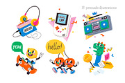 Trendy Cartoon Illustrations Set, an Illustration by Moonery's (Thumbnail 4 of 15)