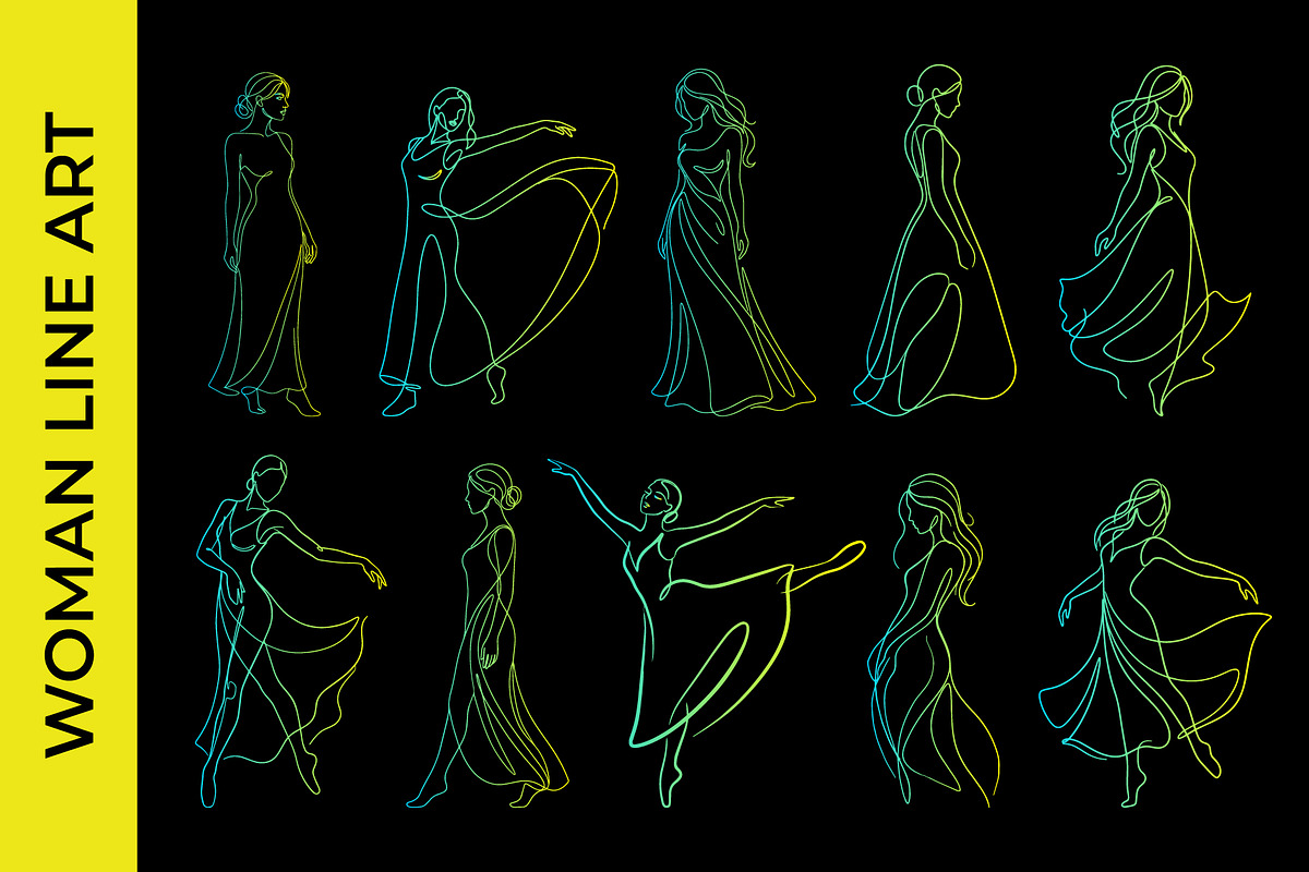 Women Line Art Vector illustration, a Person Illustration by nandinigraphics (Photo 2 of 3)