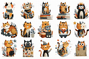 Quirky Cats Clipart PNG, an Illustration by Libby Wishes (Thumbnail 2 of 7)