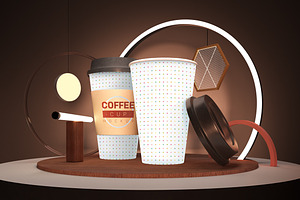 Coffee Cup Neon Mockup