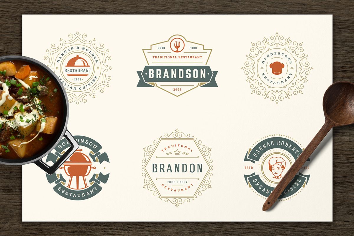 Restaurant Logos & Badges Bundle, a Branding & Logo Template by Vasya Kobelev (Photo 17 of 54)