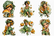 Whimsical Spring Fairy Clipart Png, an Illustration by Craft Nest (Thumbnail 5 of 10)